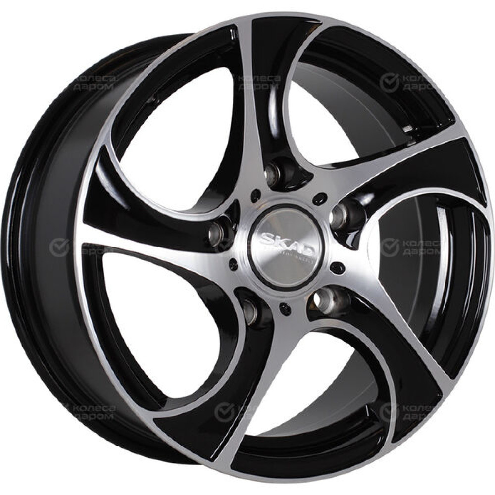 Колесный диск СКАД Вихрь 7xR16 5x139.7 ET40 DIA98.5 черный глянцевый с полированной лицевой поверхностью