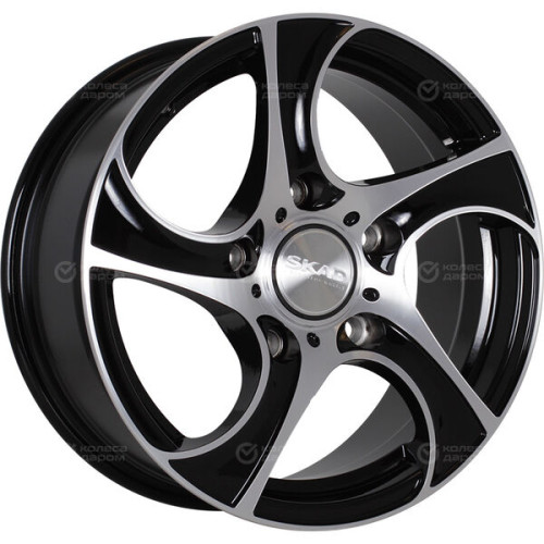 Колесный диск СКАД Вихрь 7xR16 5x139.7 ET40 DIA98.5 черный глянцевый с полированной лицевой поверхностью