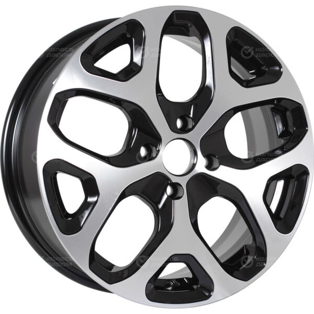 Колесный диск KDW KD1637 (ZV 16_Vesta) 6.5xR16 4x100 ET50 DIA60.1 глянцевый черный с полированной лицевой частью
