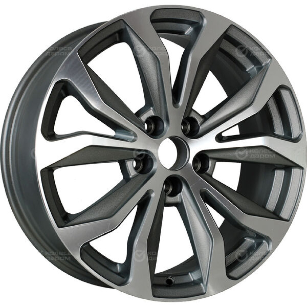 Колесный диск Replay LX62 7.5xR18 5x114.3 ET35 DIA60.1 глянцевый темно-серый с полированной лицевой частью