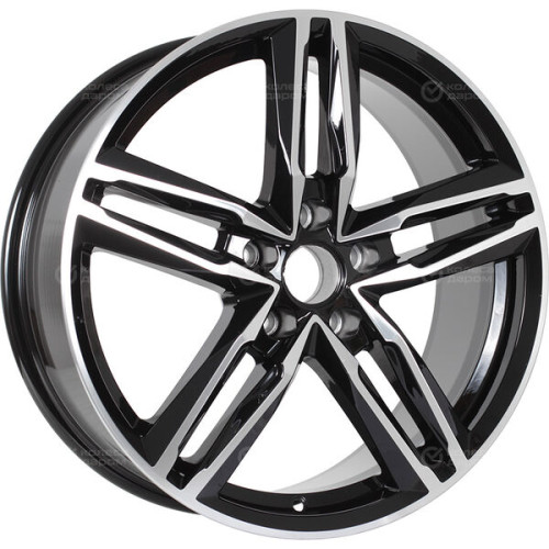 Колесный диск Carwel Малык 140 7.5xR18 5x114.3 ET45 DIA66.1 чёрный глянцевый с полированной лицевой поверхностью