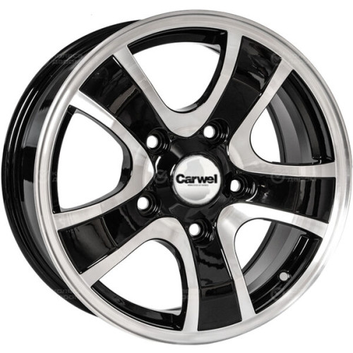 Колесный диск Carwel Сарпа 170 7xR16 5x139.7 ET40 DIA98.1 чёрный глянцевый с полированной лицевой поверхностью