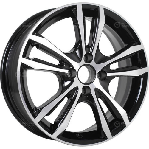 Колесный диск КиК Samara 6xR16 4x108 ET47.5 DIA63.35 (уценка) черный глянцевый с полированными элементами лицевой поверхности