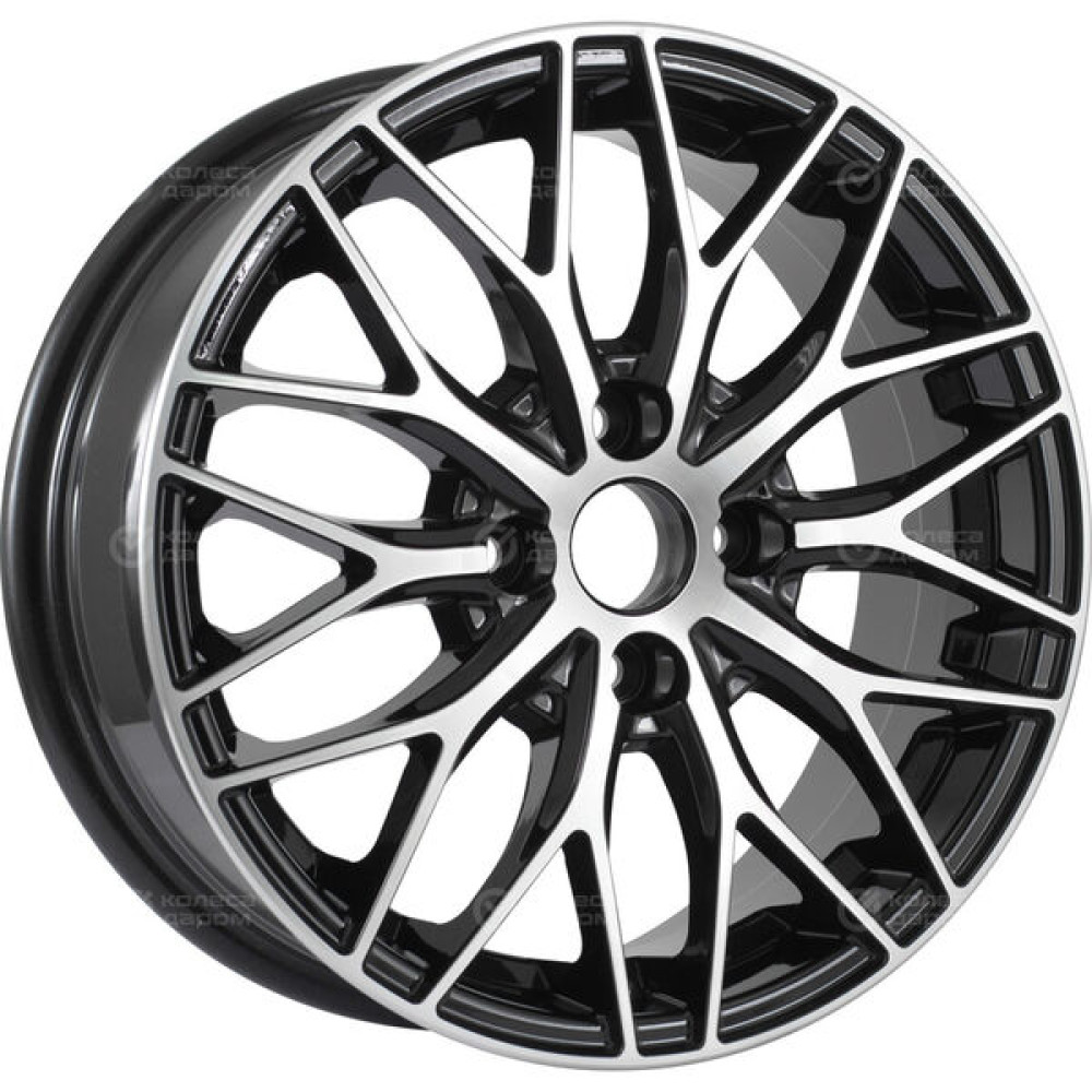 Колесный диск NEO 576 6xR15 4x100 ET46 DIA60.1 глянцевый черный с полированной лицевой частью