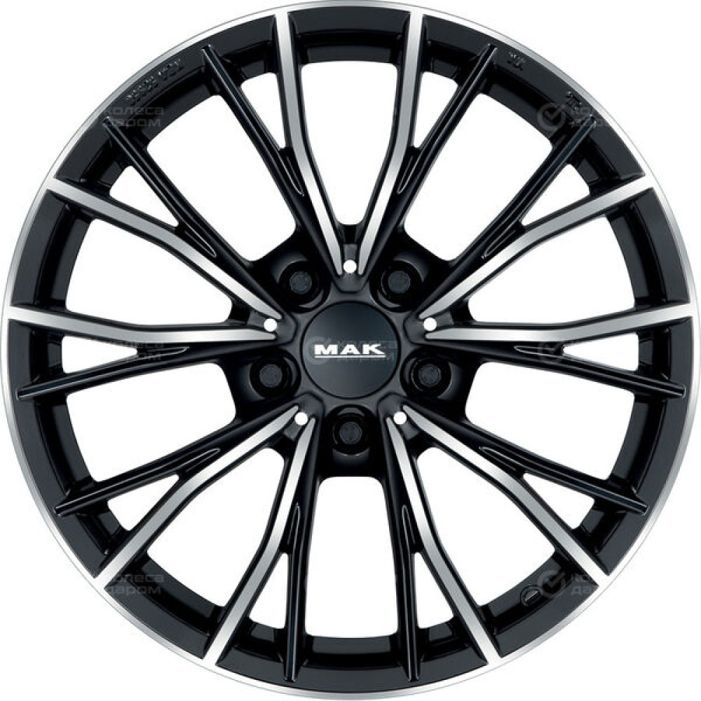 Колесный диск MAK Mark 8xR19 5x112 ET30 DIA66.6 чёрный глянцевый с полированной лицевой частью