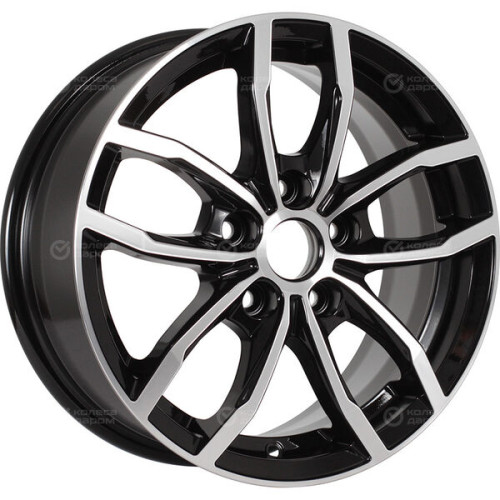 Колесный диск КиК Фрост 6.5xR15 5x114.3 ET43 DIA66.1 (уценка) черный глянцевый с полированными элементами лицевой поверхности