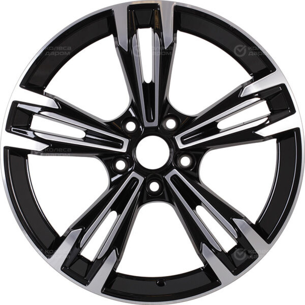 Колесный диск КиК KarreraLight 7xR18 5x108 ET35 DIA67.1 черный глянцевый с полированными элементами лицевой поверхности