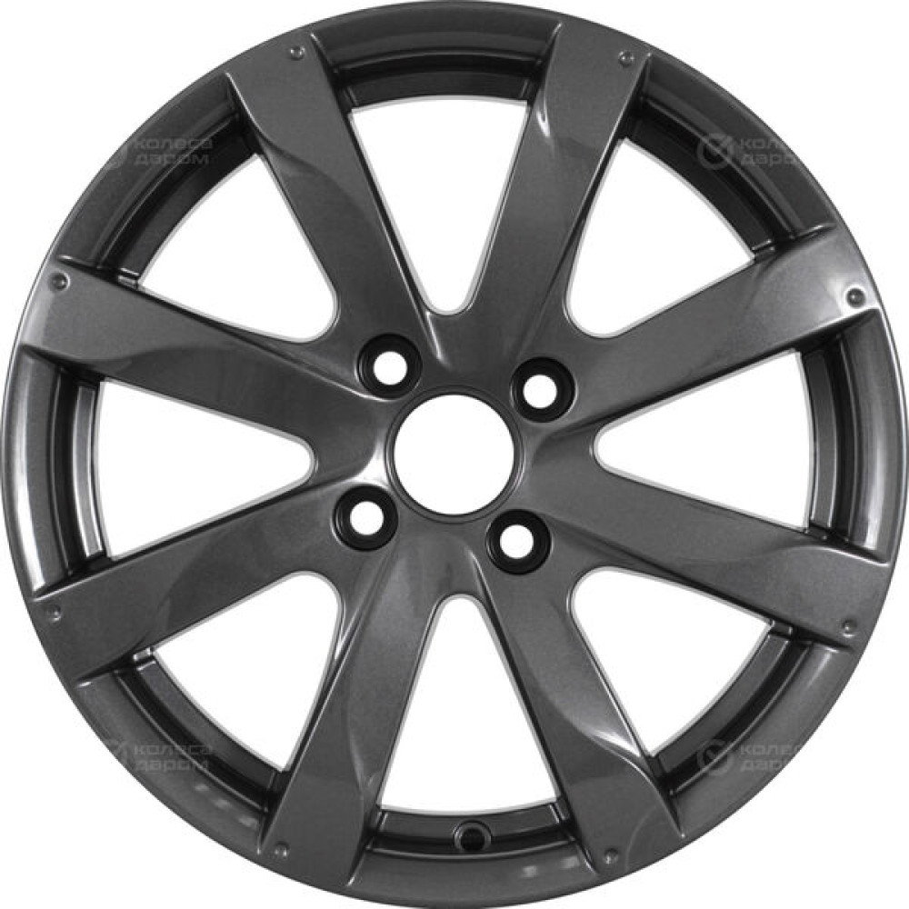 Колесный диск КиК Джемини-оригинал 6xR15 4x100 ET45 DIA56.6 насыщенный темно-серый полностью полированный