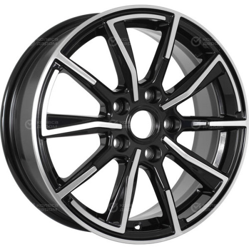 Колесный диск Carwel Лабаз 6.5xR16 5x112 ET43 DIA57.1 чёрный глянцевый с полированной лицевой поверхностью