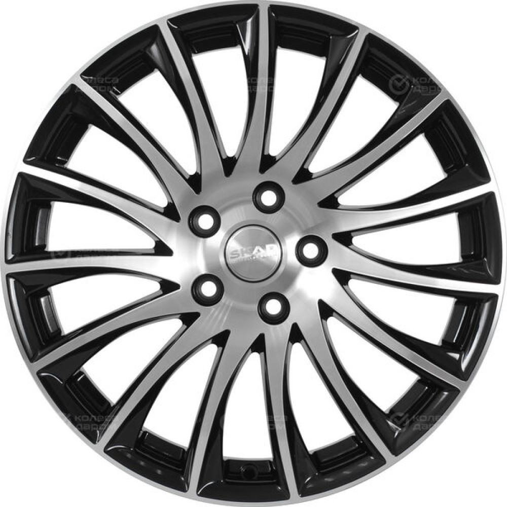 Колесный диск СКАД Валенсия 7xR18 5x114.3 ET40 DIA67.1 (уценка) черный глянцевый с полированной лицевой поверхностью