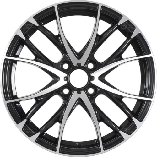 Колесный диск WUP Up111 6xR16 4x100 ET45 DIA60.1 черный глянцевый с полированными элементами лицевой поверхности