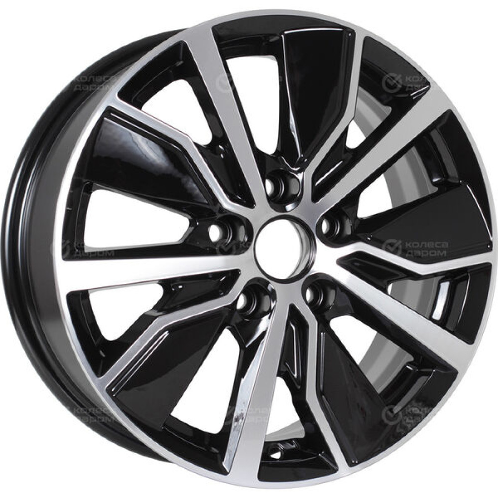 Колесный диск КиК Гамбит 6.5xR16 5x108 ET50 DIA63.35 (уценка) черный глянцевый с полированными элементами лицевой поверхности