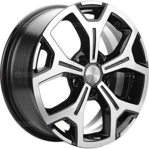 Колесный диск Carwel Енисей 249 6.5xR16 5x114.3 ET40 DIA60.1 чёрный глянцевый с полированной лицевой поверхностью