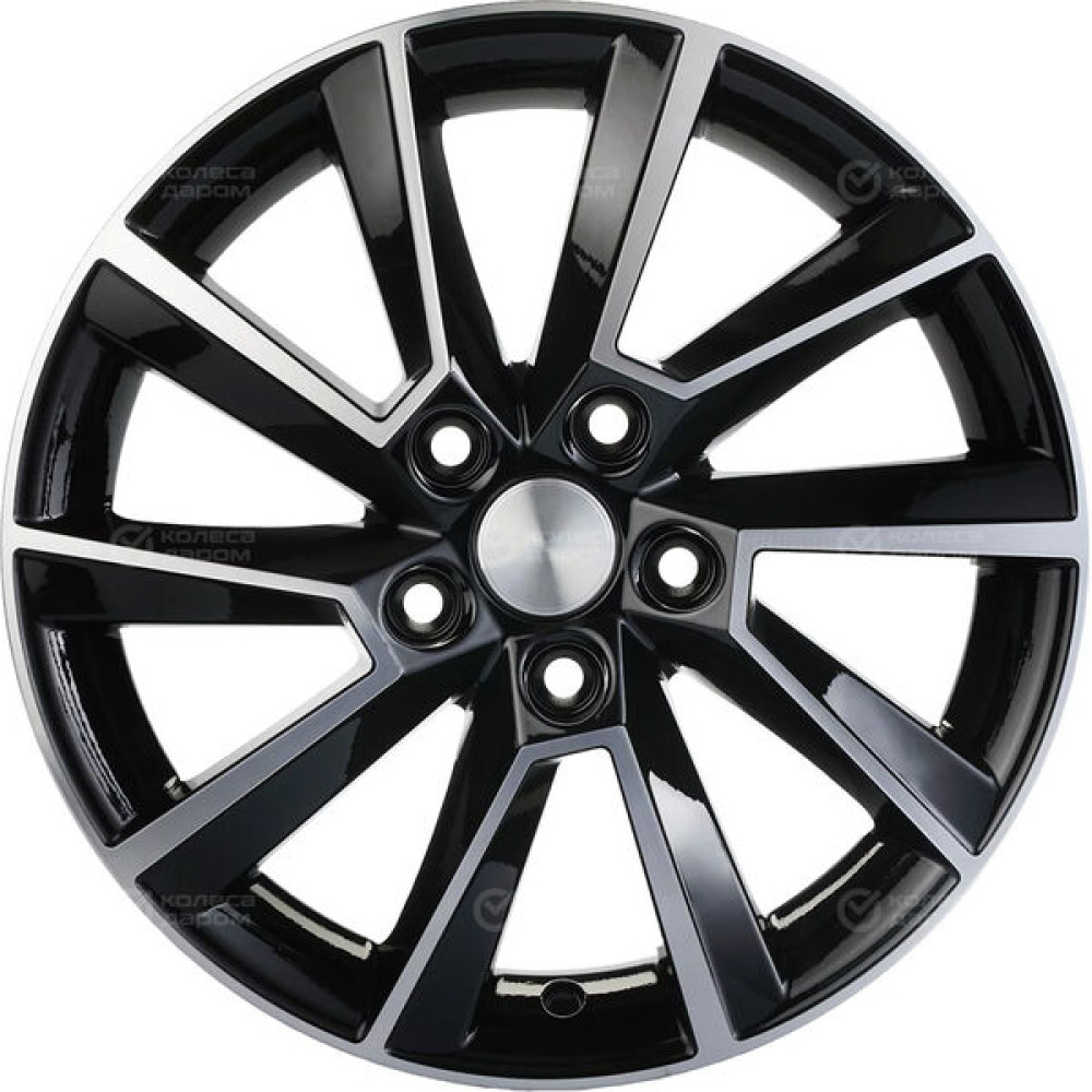 Колесный диск Carwel Иманта 1604 6xR16 5x100 ET45 DIA54.1 черный глянцевый с полированной лицевой частью
