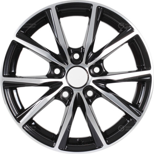 Колесный диск Carwel Гамма 115 6xR15 5x100 ET43 DIA57.1 чёрный глянцевый с полированной лицевой поверхностью