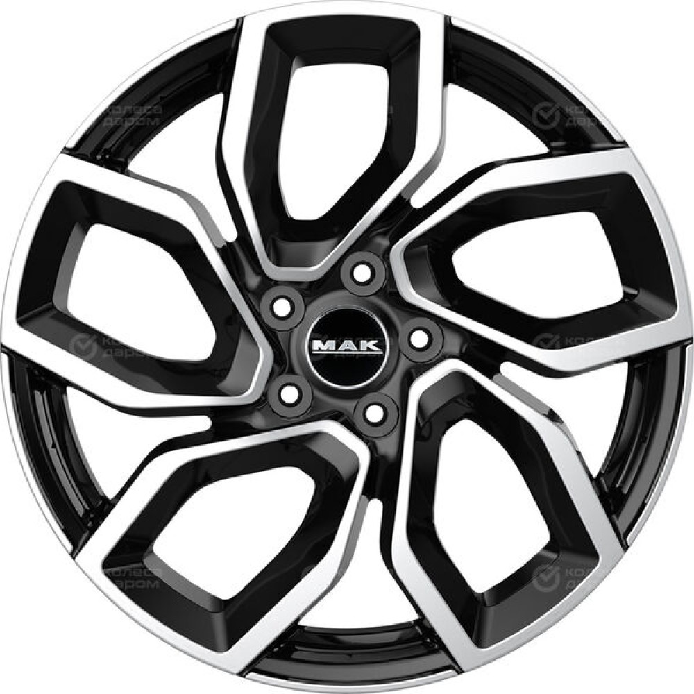 Колесный диск MAK Apollo 7.5xR18 5x108 ET45 DIA65.1 чёрный глянцевый с полированной лицевой частью
