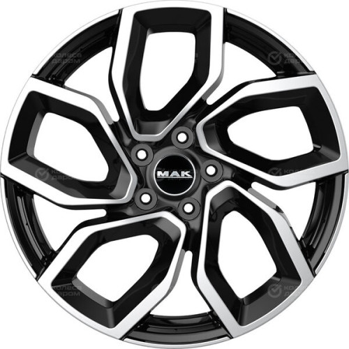 Колесный диск MAK Apollo 7.5xR18 5x108 ET45 DIA65.1 чёрный глянцевый с полированной лицевой частью