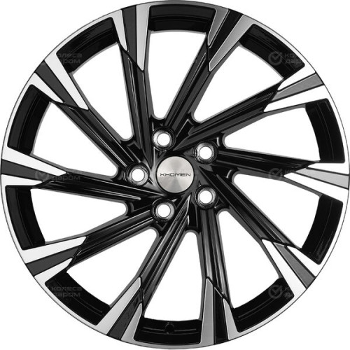 Колесный диск KHOMEN KHW1901 (CX-5/CX8) 7.5xR19 5x114.3 ET45 DIA67.1 глянцевый черный с полированной лицевой частью