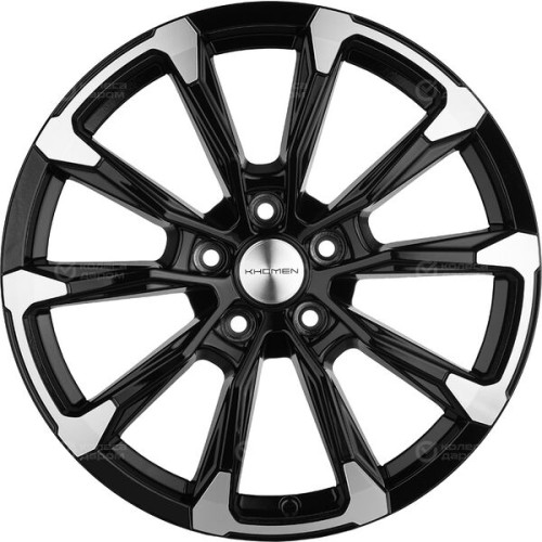 Колесный диск KHOMEN KHW1808 (Exeed TXL) 7.5xR18 5x108 ET35 DIA65.1 глянцевый черный с полированной лицевой частью