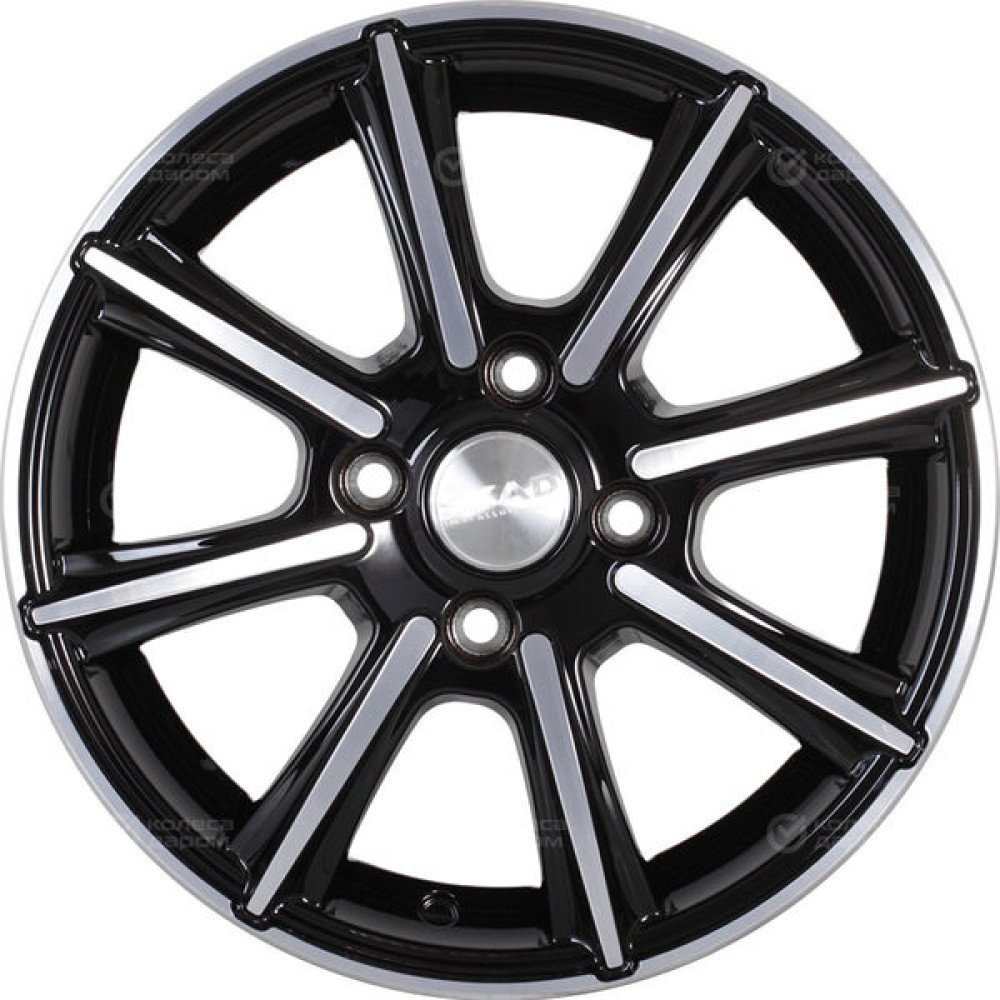 Колесный диск СКАД Монако 5.5xR14 4x98 ET38 DIA58.6 черный глянцевый с полированной лицевой поверхностью