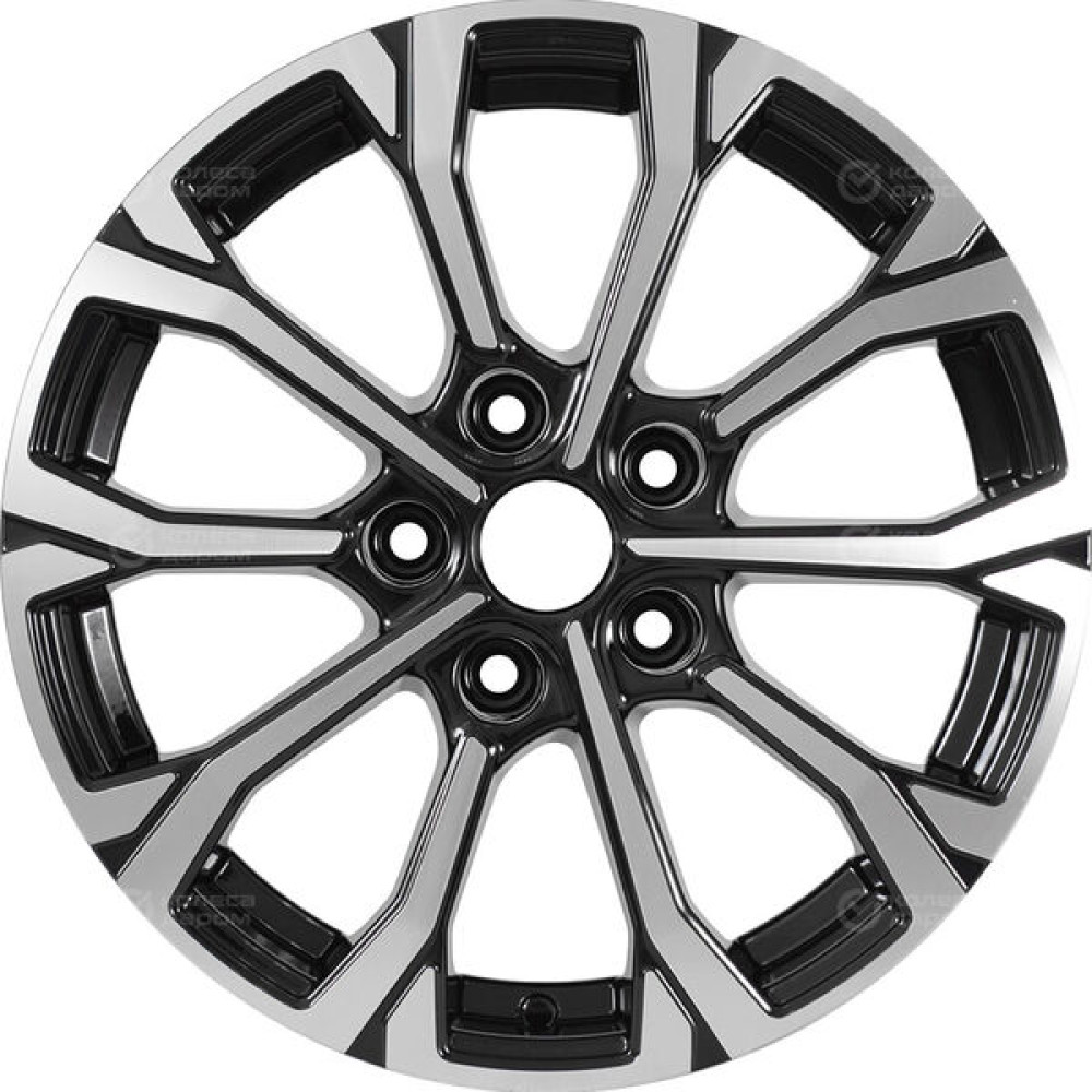 Колесный диск KHOMEN KHW1605 (Changan CS35 Plus) 6.5xR16 5x110 ET46 DIA63.3 глянцевый черный с полированной лицевой частью