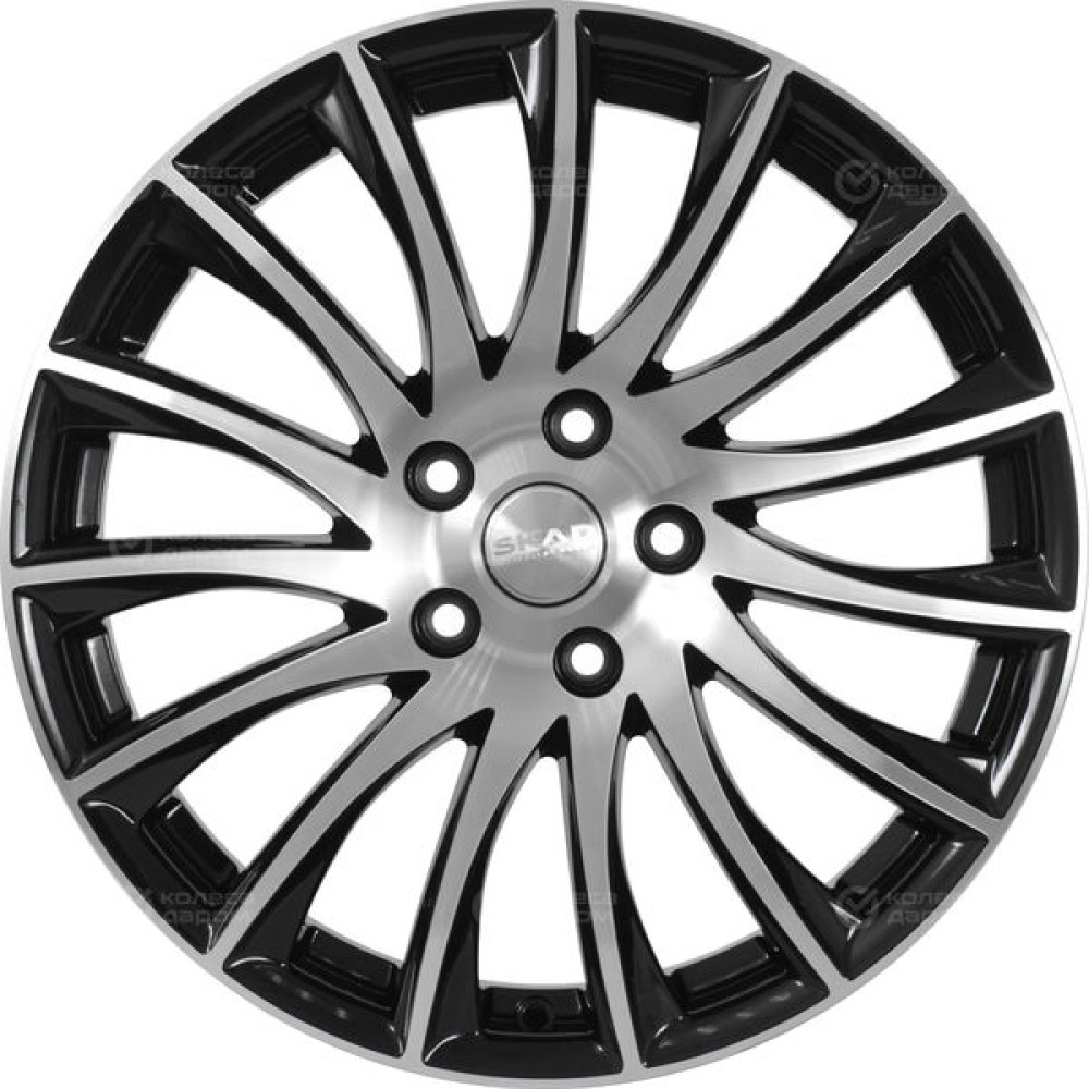 Колесный диск СКАД Валенсия 7xR18 5x114.3 ET40 DIA66.1 черный глянцевый с полированной лицевой поверхностью