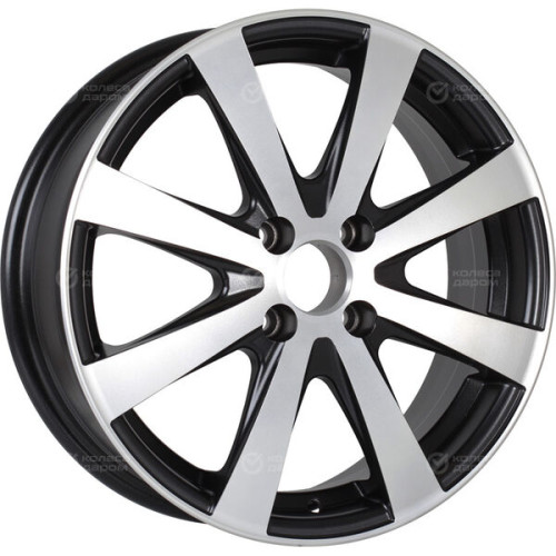 Колесный диск Tech Line 534 5.5xR15 4x100 ET45 DIA60.1 (уценка) матовый черный с полированной лицевой частью