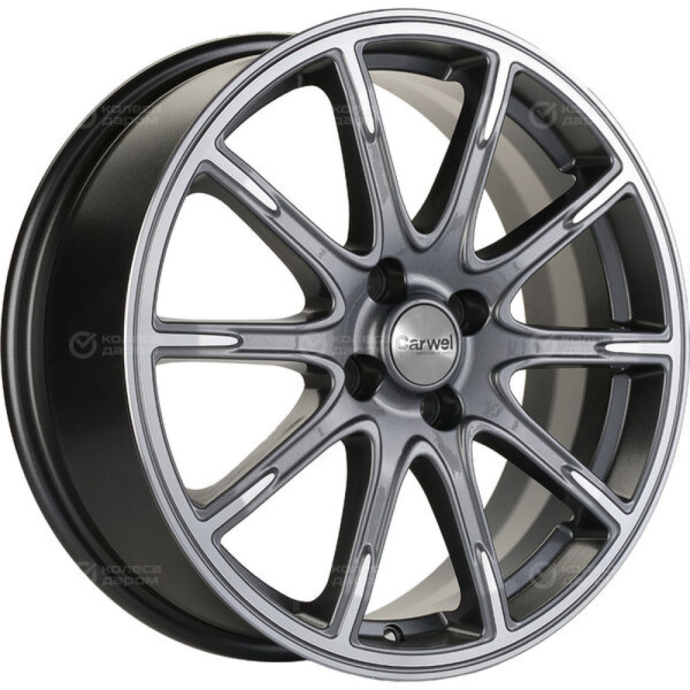 Колесный диск Carwel Лада 1707 6.5xR17 4x100 ET44 DIA54.1 серый с полированной лицевой частью