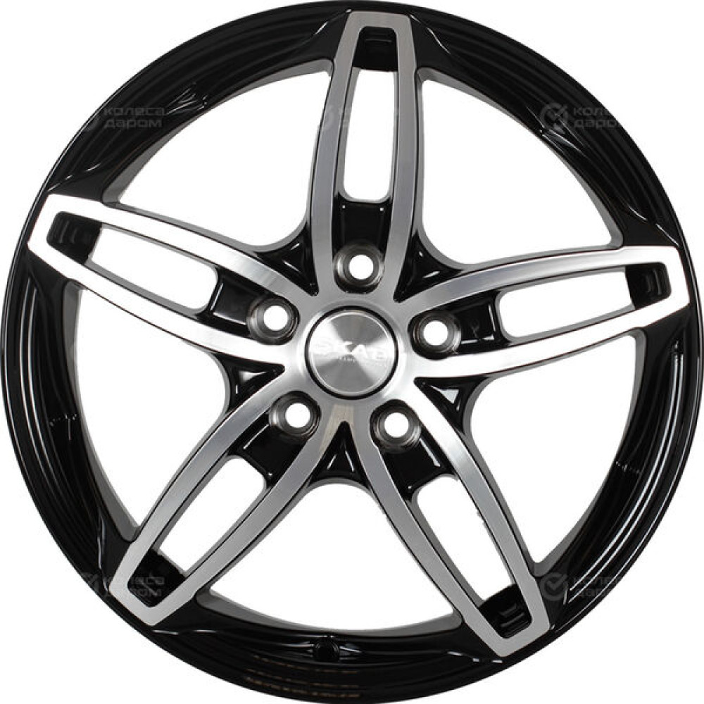 Колесный диск СКАД Турин 7xR17 5x114.3 ET50 DIA67.1 черный глянцевый с полированной лицевой поверхностью