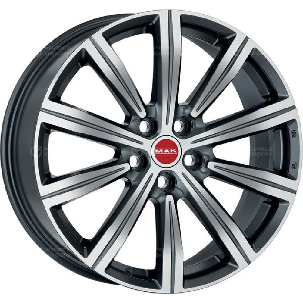 Колесный диск MAK Birmingham 8.5xR20 5x120 ET45 DIA65.1 серый с полированной лицевой частью