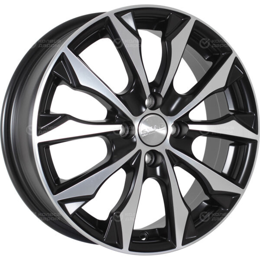 Колесный диск СКАД Нагоя 6xR16 4x100 ET41 DIA60.1 черный матовый с полированным элементом