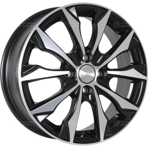 Колесный диск СКАД Нагоя 6xR16 4x100 ET41 DIA60.1 черный матовый с полированным элементом