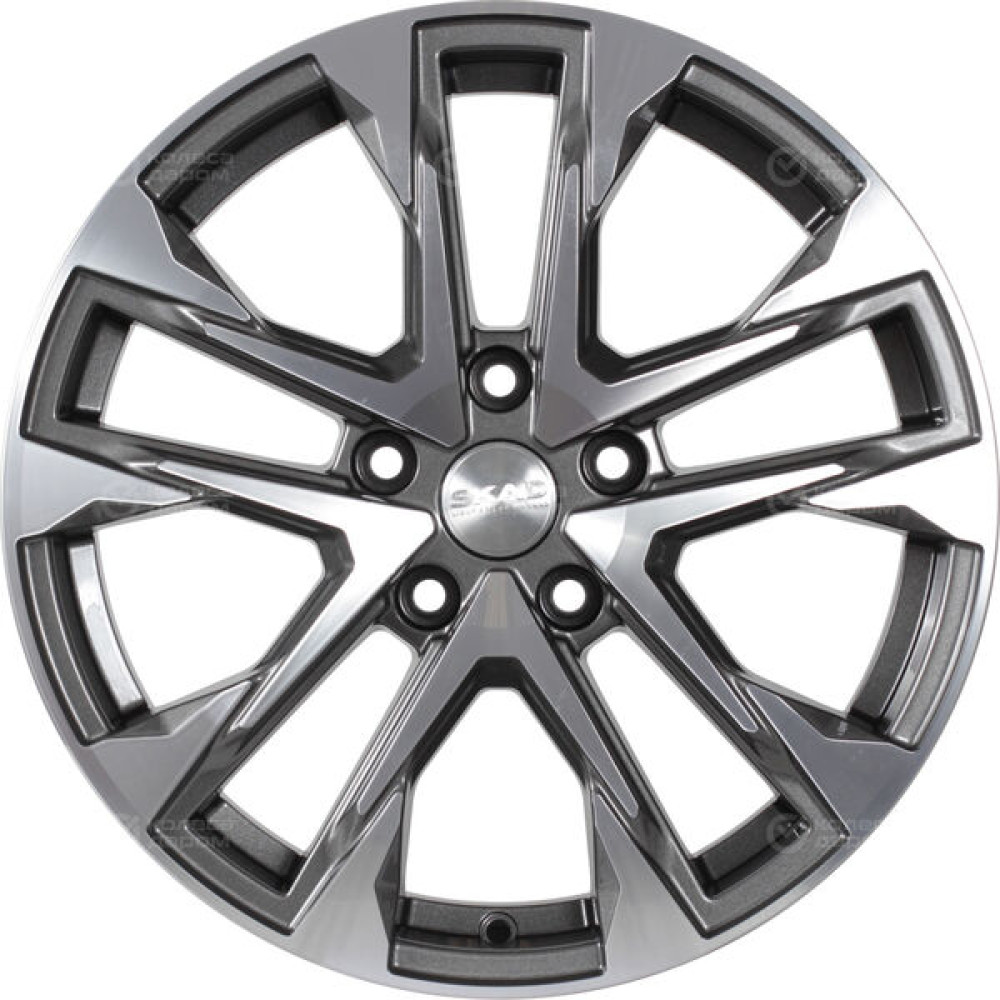 Колесный диск СКАД АТАКОР 7xR17 5x114.3 ET37 DIA66.6 темно-серый глянцевый с полированной лицевой частью