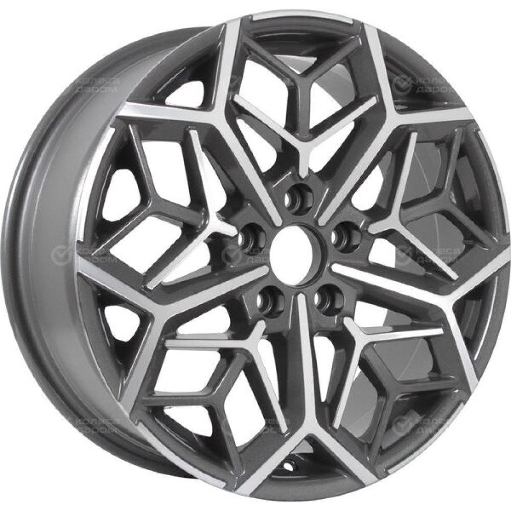 Колесный диск KDW KD1710 7xR17 5x114.3 ET50 DIA66.1 темно-серый с полированной лицевой частью