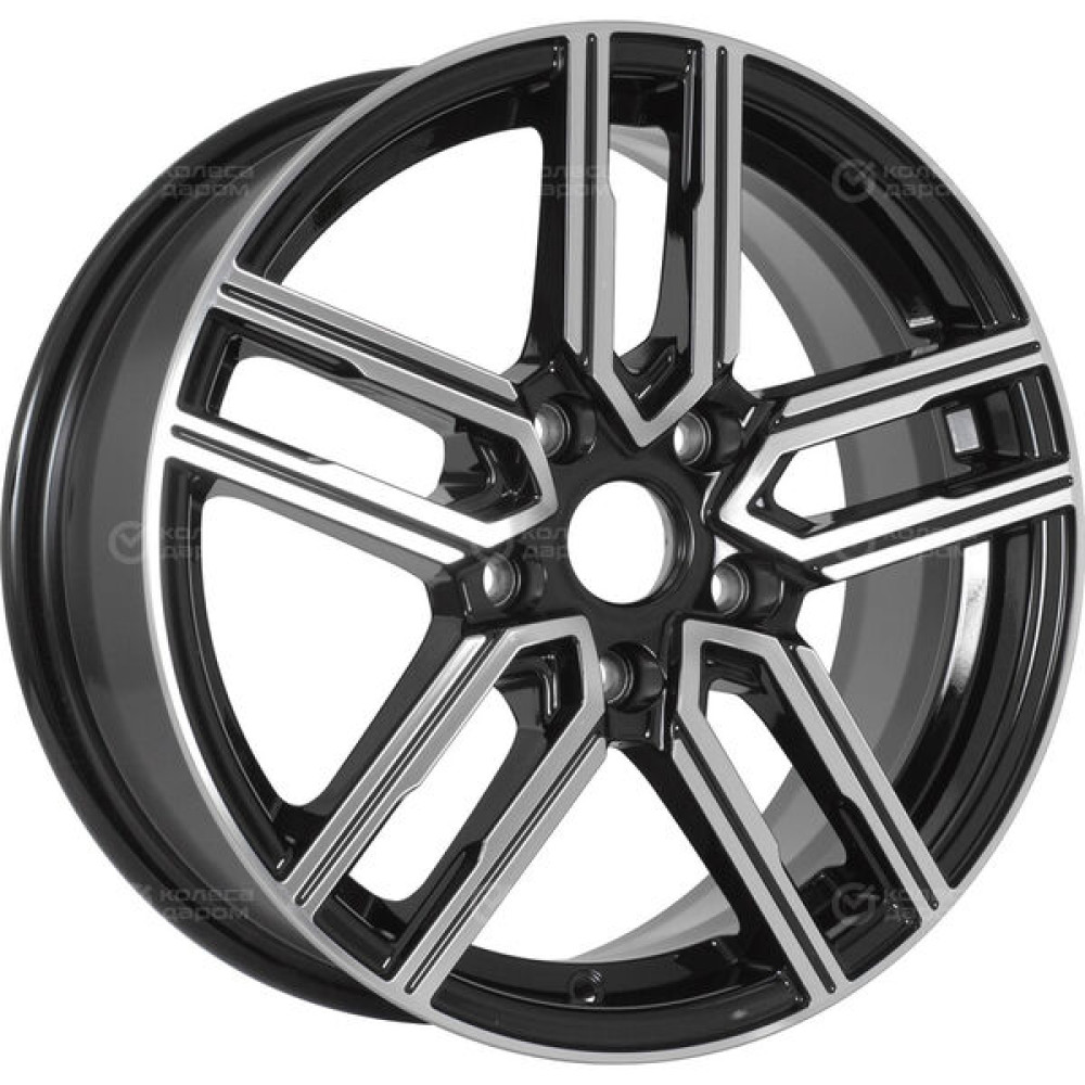 Колесный диск WUP Up113 6.5xR16 5x112 ET46 DIA57.1 черный глянцевый с полированными элементами лицевой поверхности