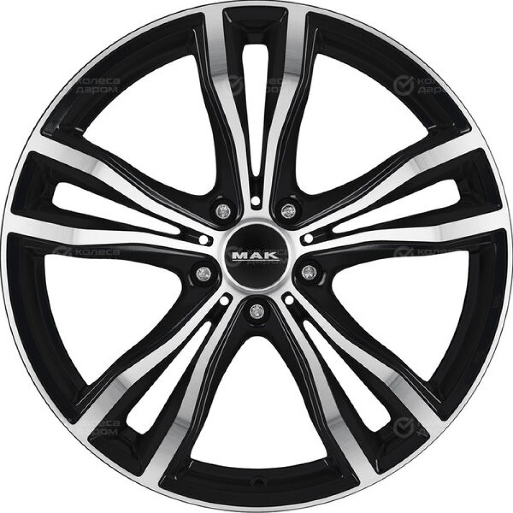 Колесный диск MAK X-Mode 9.5xR21 5x112 ET37 DIA66.6 черный глянцевый с полированной лицевой частью