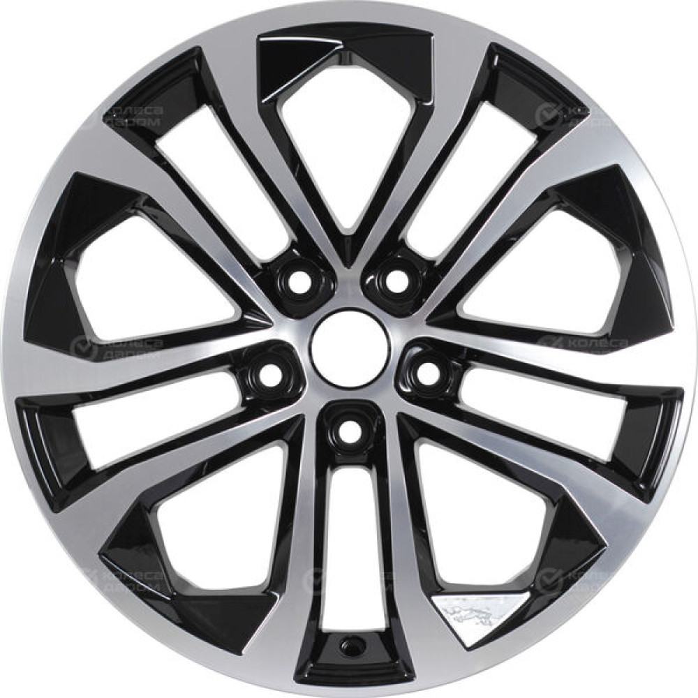 Колесный диск СКАД Тукан 7xR17 5x114.3 ET35 DIA67.1 черный глянцевый с полированной лицевой поверхностью