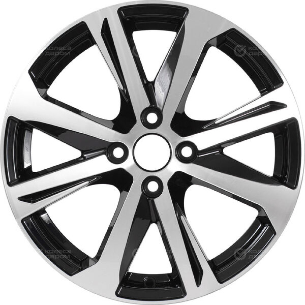 Колесный диск СКАД KL-325 6xR16 4x100 ET50 DIA60.1 черный глянцевый с полированной лицевой поверхностью
