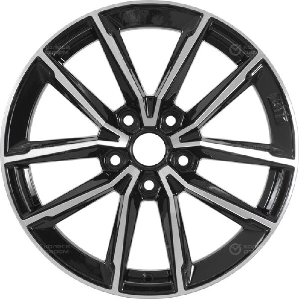 Колесный диск WUP Up104 6.5xR17 5x114.3 ET50 DIA67.1 черный глянцевый с полированными элементами лицевой поверхности