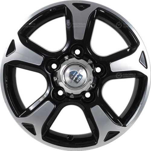Колесный диск КиК Атлант 7xR16 5x139.7 ET35 DIA98 черный глянцевый с полированными элементами лицевой поверхности