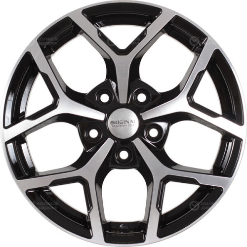 Колесный диск СКАД KL-368 6.5xR16 5x114.3 ET45 DIA67.1 черный глянцевый с полированной лицевой поверхностью