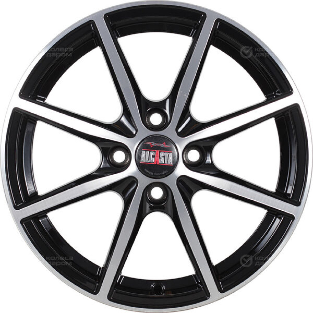 Колесный диск Alcasta M63 6xR15 4x98 ET35 DIA58.6 черный глянцевый с полированной лицевой частью