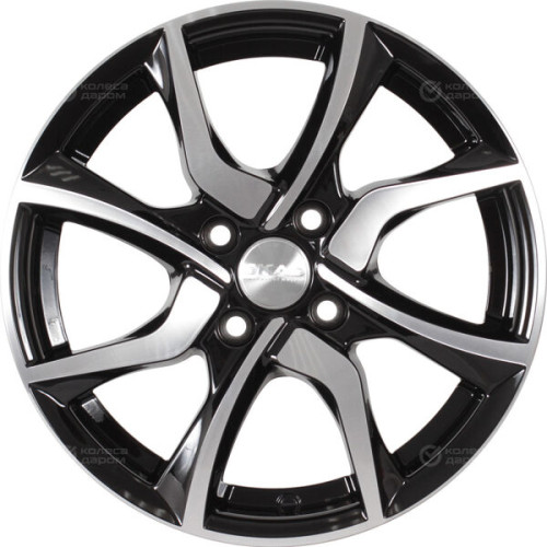 Колесный диск СКАД Тулон 6xR15 4x100 ET48 DIA54.1 черный глянцевый с полированной лицевой поверхностью