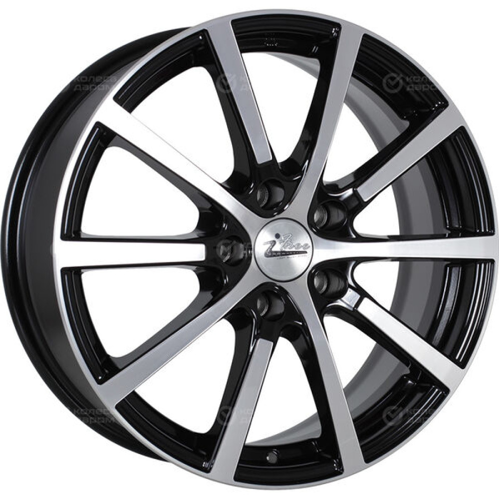 Колесный диск iFree Big Byz 7xR17 5x114.3 ET40 DIA66.1 чёрный глянцевый с полированной лицевой частью