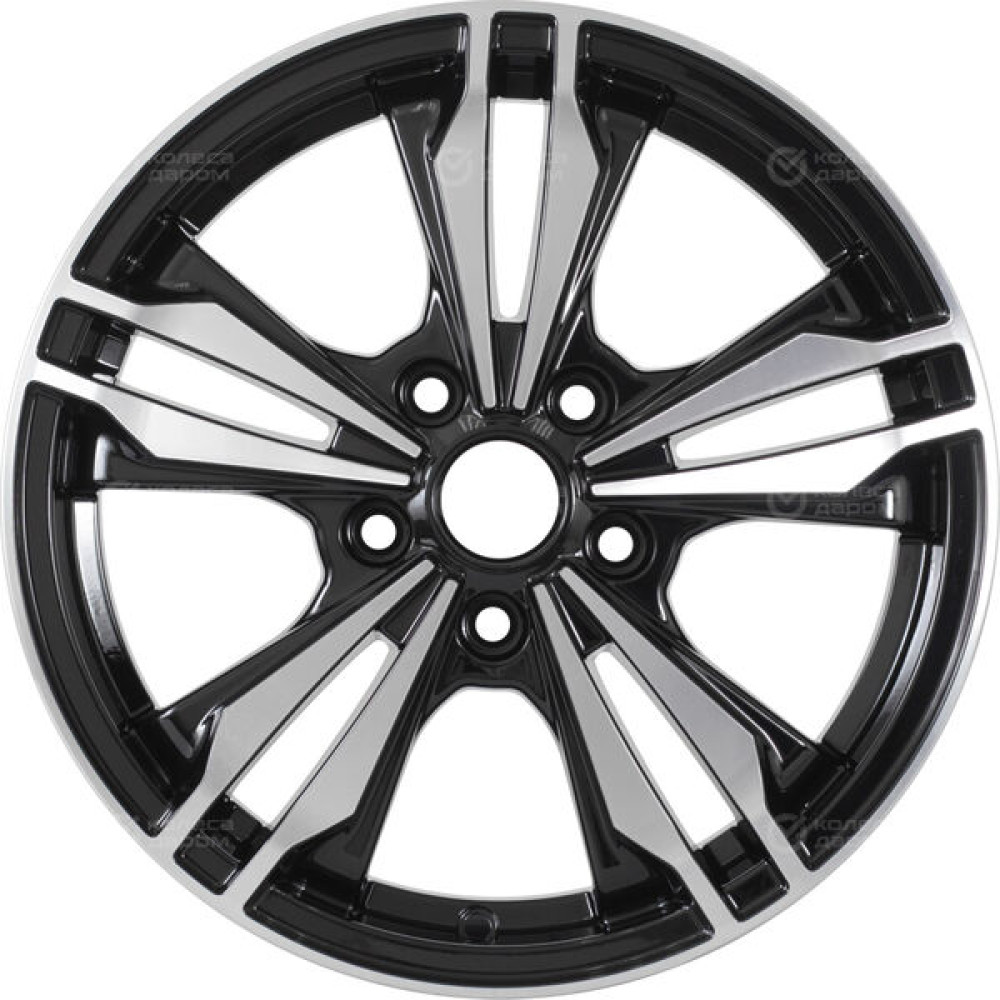 Колесный диск WUP Up103 6.5xR16 5x112 ET46 DIA57.1 черный глянцевый с полированными элементами лицевой поверхности