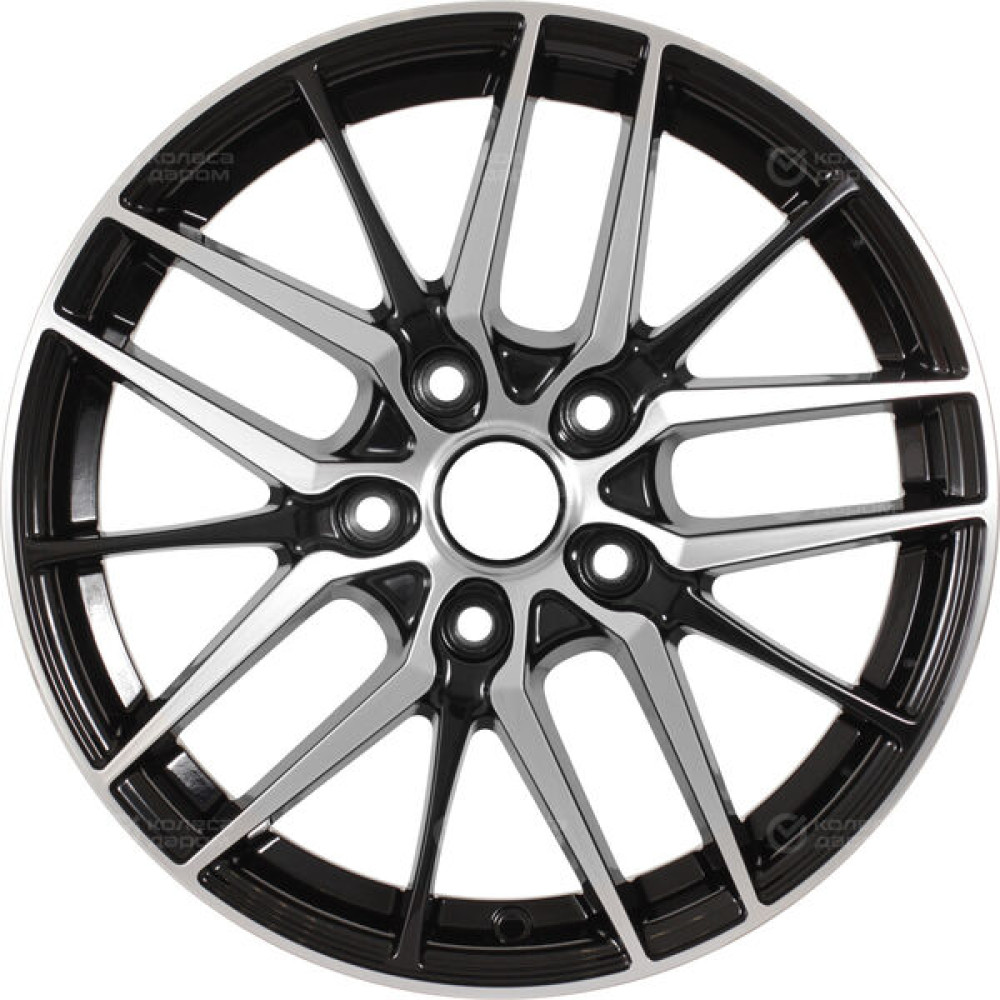 Колесный диск Carwel Лача 6.5xR16 5x112 ET46 DIA57.1 чёрный глянцевый с полированной лицевой поверхностью