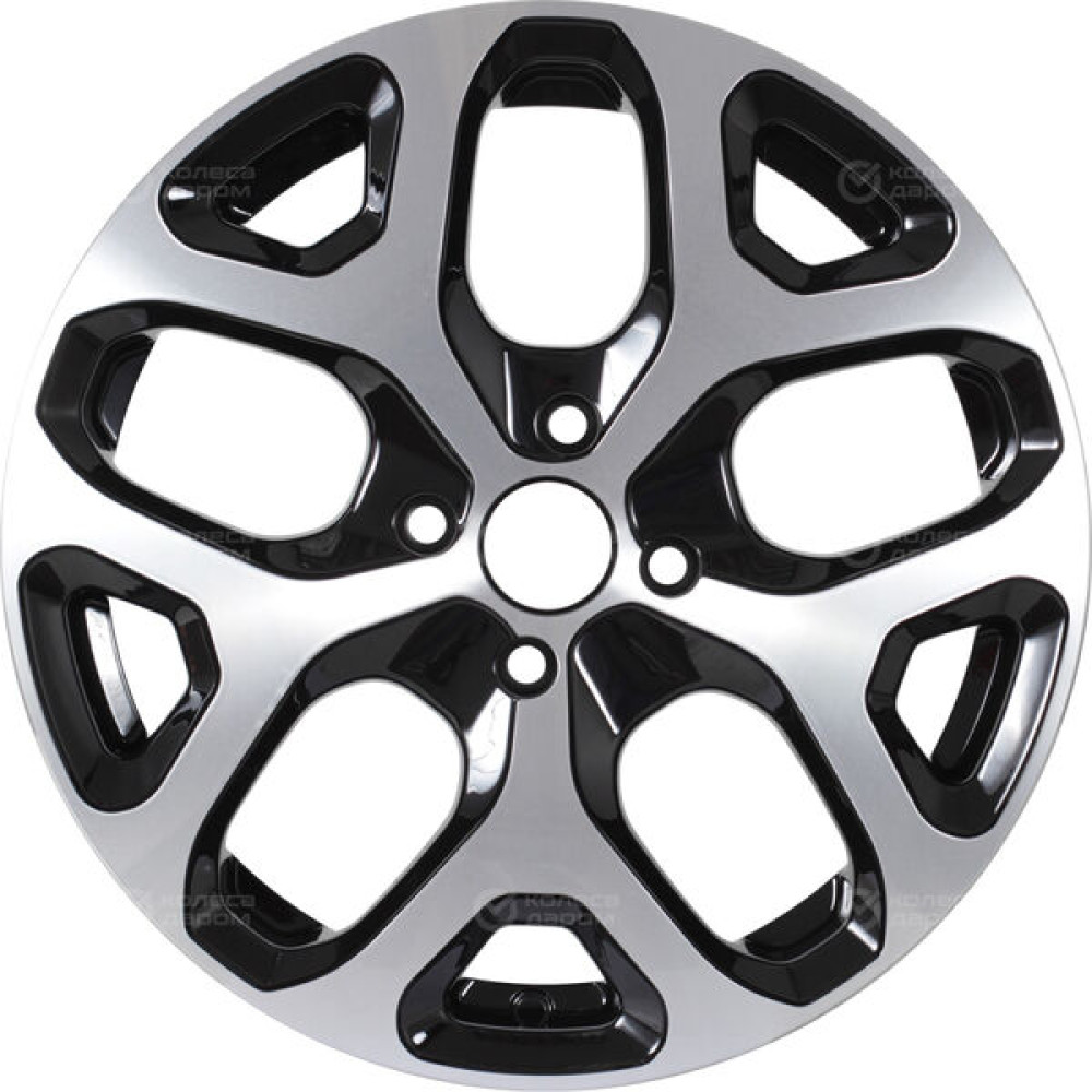 Колесный диск KDW KD1637 (ZV 16_Vesta) 6.5xR16 4x100 ET50 DIA60.1 глянцевый черный с полированной лицевой частью