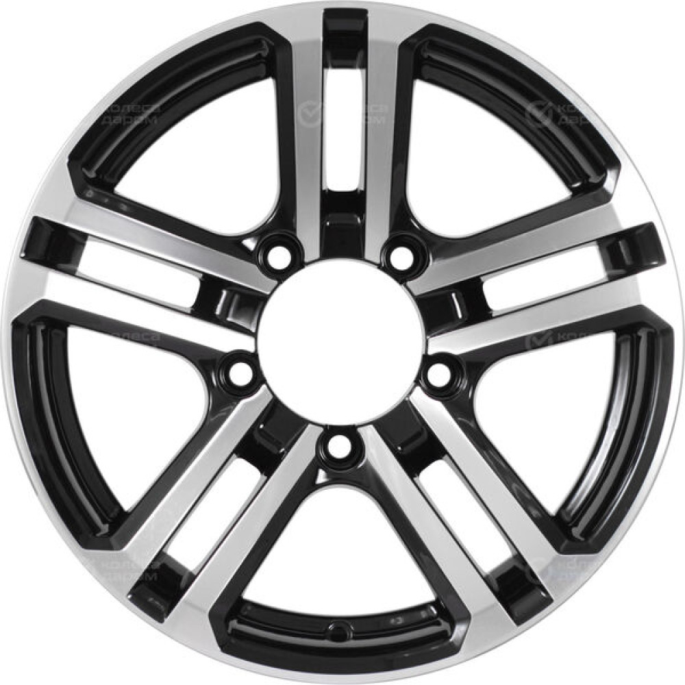 Колесный диск КиК Палладика 7xR16 5x139.7 ET30 DIA98.5 черный глянцевый с полированными элементами лицевой поверхности