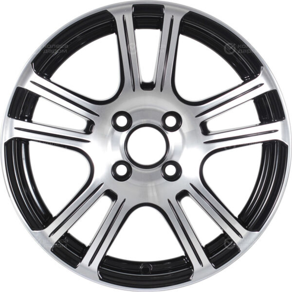 Колесный диск X-trike X105 6xR15 4x100 ET45 DIA67.1 черный глянцевый с полированной лицевой поверхностью