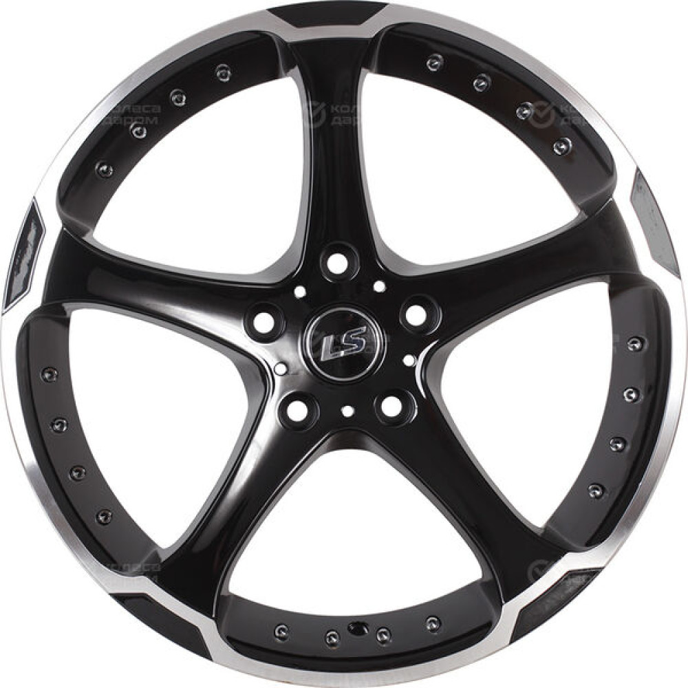 Колесный диск LS LS 358 8xR18 5x120 ET30 DIA72.6 черный, с полированным ободом